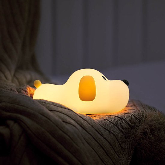 Nachtlampje met LED-lampje in de vorm van een hond, aanraakgevoelig, dimbaar in twee kleuren, met timer, oplaadbaar, van siliconenmateriaal, een speeltje voor kinderen en baby's. van HuggiePuP — afbeelding 3