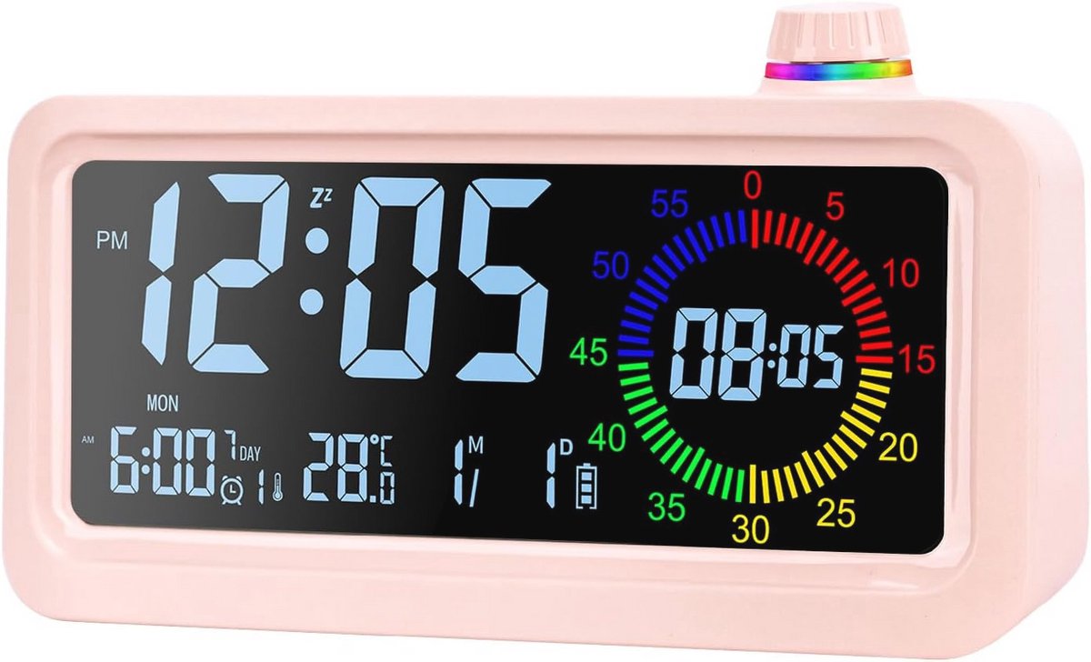 Digitale wekker met LED-scherm, timer, 3 wekkers en sluimerfunctie