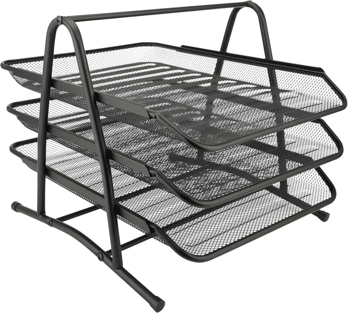 Metalen Bureau-organizer met 3 Laden voor Documenten - A4 Opbergsysteem - Zwart
