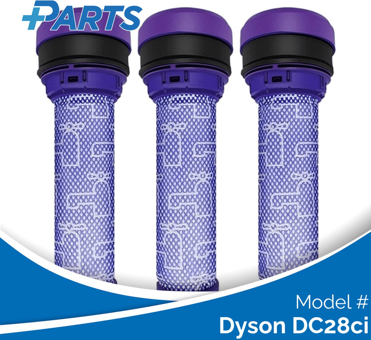 Dyson DC28ci Filters (3 Stuks, Plus.Parts® alternatief voor 923413-01)