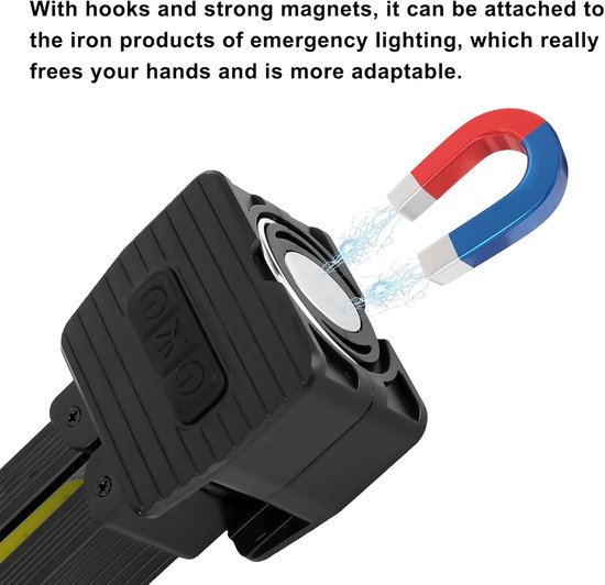 Deze draagbare magnetische LED-fitnesslamp is 180 graden opvouwbaar, heeft een haak, 7 helderheidsniveaus en 4 standen en is daardoor geschikt voor fitness, kamperen, thuis en op kantoor. van Merkloos — afbeelding 3