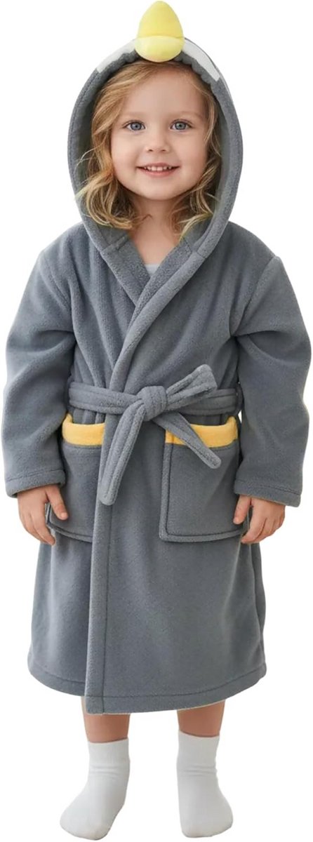 Zachte Flanel Kinderbadjas met Dierencapuchon voor Jongens en Meisjes (1-8 Jaar)