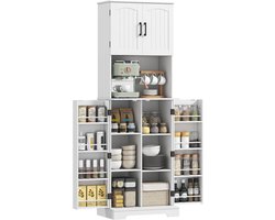 HOMCOM Keukenkast - MDF - 60x40x181,5 cm - Wit