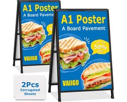 Dubbelzijdige Stoepbord A1 - Inklapbaar Winkelbord voor Buitenreclame en Menu's