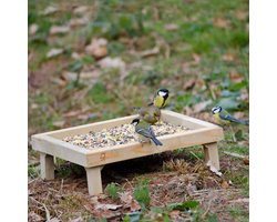 CJ Wildlife Voedertafel voor Vogels - Voederplaats voor op de Grond - Voederplank - Voederplek voor Tuinvogels - Bruin
