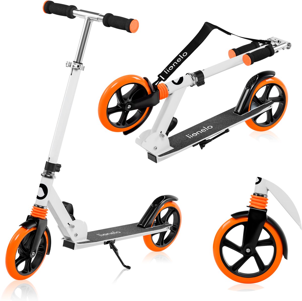 LIONELO LUCA Opvouwbare Scooter Stunt Step, Voor Kinderen En Volwassenen Tot 100 Kg Licht Aluminium 4 Solide Constructie 20 Cm Wielen Schokbestendige Achterrem Antislip Black Pink 2224194242