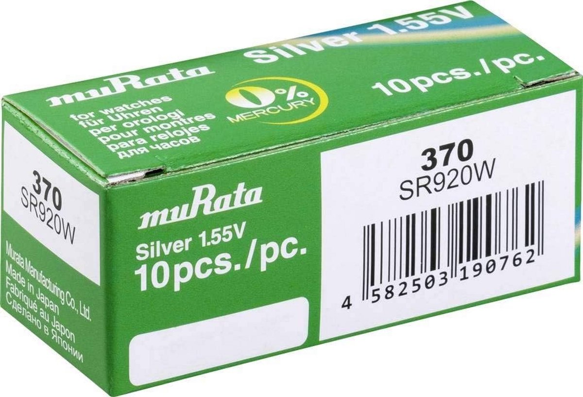 Hoogwaardige 370 Knoopcel Batterijen (Zilveroxide, 1.55V) - Set van 10 Stuks