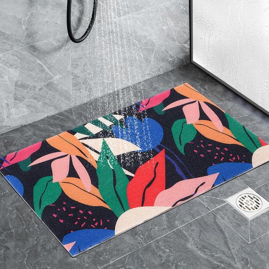 PVC Loofah douchemat antislip anti-schimmel met veel afvoergaten, antislip badmat voor binnendouche, douchematten voor douches antislip voor ouderen, antislipmat voor badkuip en badkamer,F,7