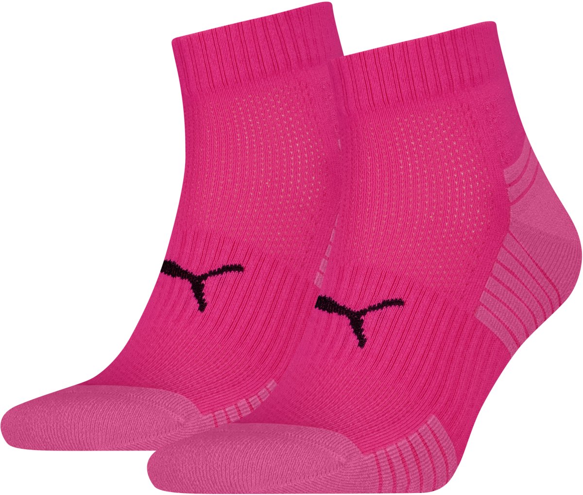 PUMA Sport Cushioned Quartersokken Unisex 2-Pack Roze