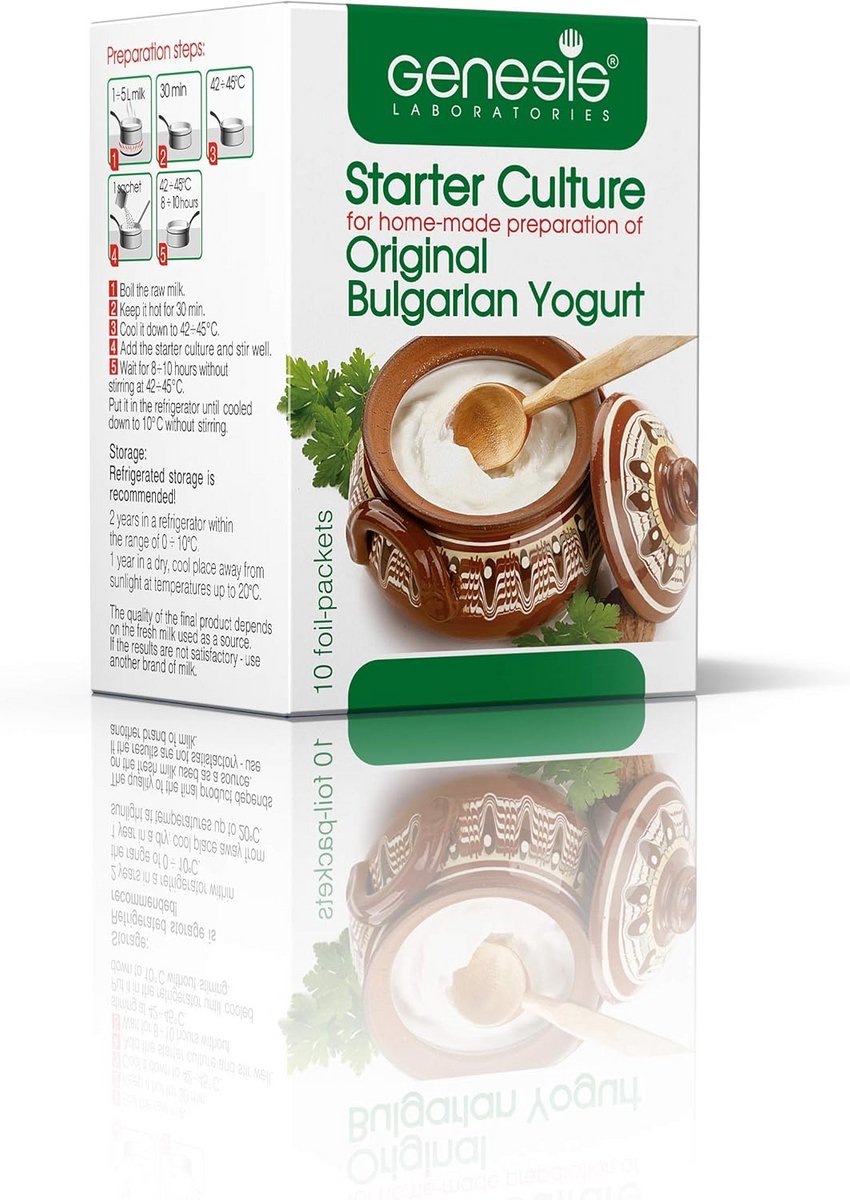 Bulgaarse Yoghurt Startercultuur voor Dikke, Natuurlijke Yoghurt (50 Liter)