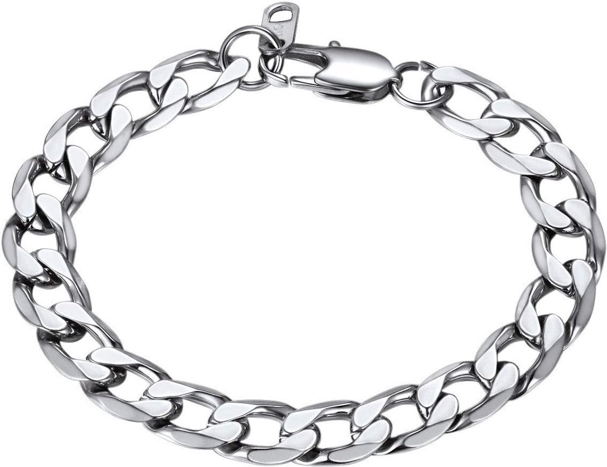 Heren Armband Schakelketting 9mm Breed RVS 19cm - Stoer Mannen Accessoire