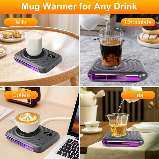 Beker verwarmer - Kopjesverwarmer - Koffiekopjesverwarmer - Koffie warmer - Met verwarmingsfunctie - drie temperatuurinstellingen - geschikt om koffie, melkpoeder en kruidenthee warm te houden - een ideaal cadeau voor koffieliefhebbers — afbeelding 4