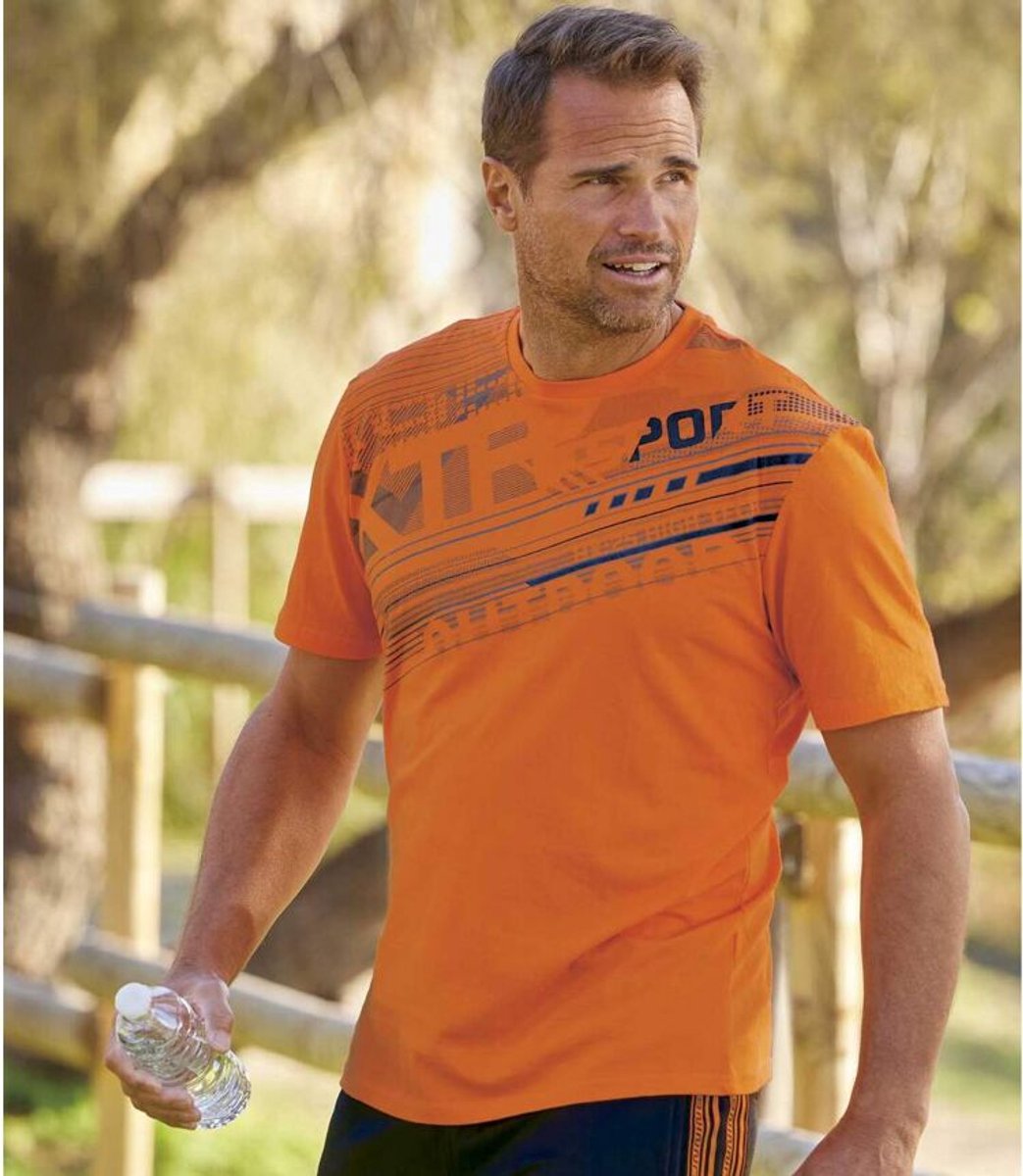 ATLAS FOR MEN - Set van 3 Graphic Sport T-shirts - Heren - Verkrijgbaar in grote maten - M
