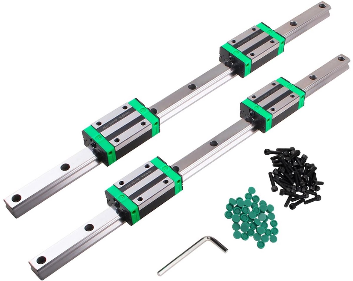 Set Lineaire Geleiderail HGR20 1500mm met 4 Glijblokken voor CNC Machines