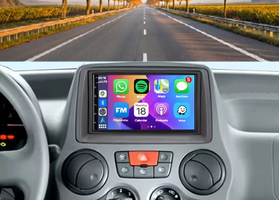 Autoradio 4/64 met wireless Carplay en Android auto | Geschikt voor Fiat Panda 2003-2012 | Radio scherm met Navigatie | 2003 2004 2005 2006 2007 2008 2009 2010 2011 2012 | 169 | Met screencleaner