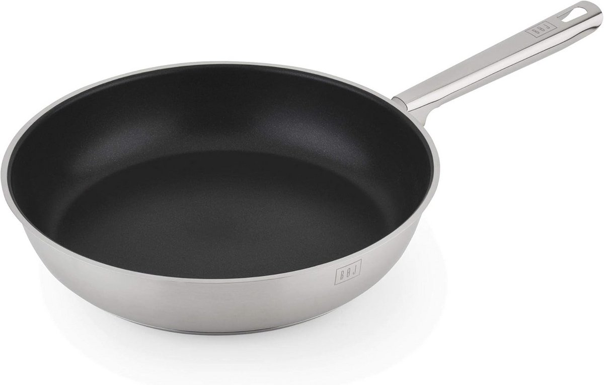 Premium Koekenpan van Roestvrij Staal met Teflon - 26 cm
