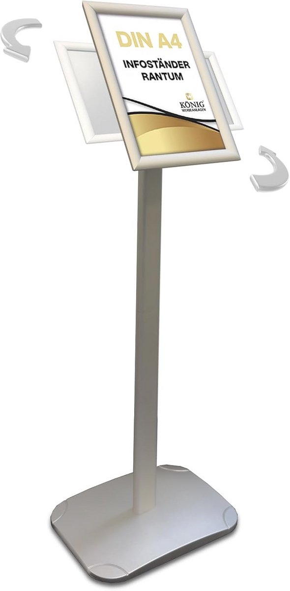 Draaibare A4 Infostandaard - Aluminium Klapframe voor Menukaarten en Presentaties
