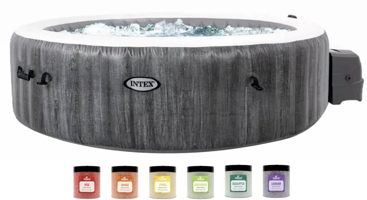 Intex PureSpa Greywood Bubble Deluxe 6 p. + Aquatural Set - Intex - €620,00