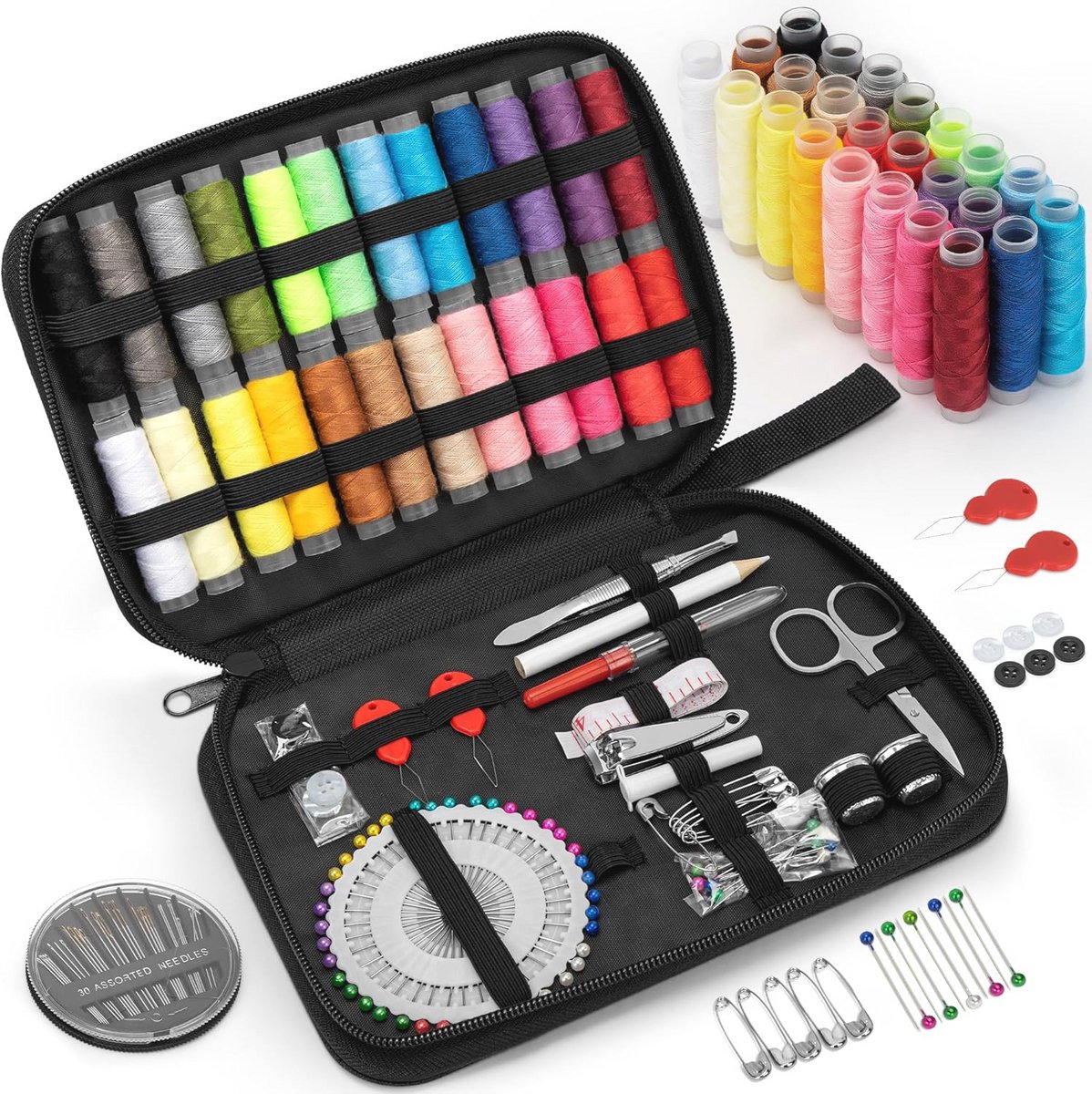 Complete Naaiset voor Reis met 24 Kleuren - Ideaal voor Beginners en Professionals