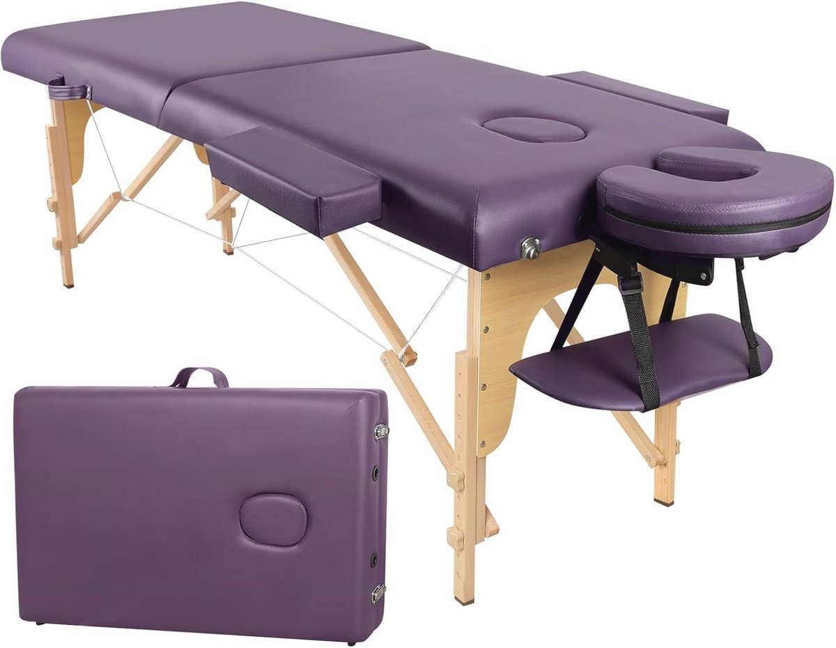 Inklapbare Massagestoel voor Cosmetica en Fysiotherapie - 2 Zones, Houten Constructie, Max. 250 kg