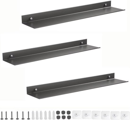 RETYOVE Wandrek, grijs 50 cm, zowel met als zonder boren, wandmontage RETYOVE Wandrek, grijs 50 cm, zowel met als zonder boren, wandmontage