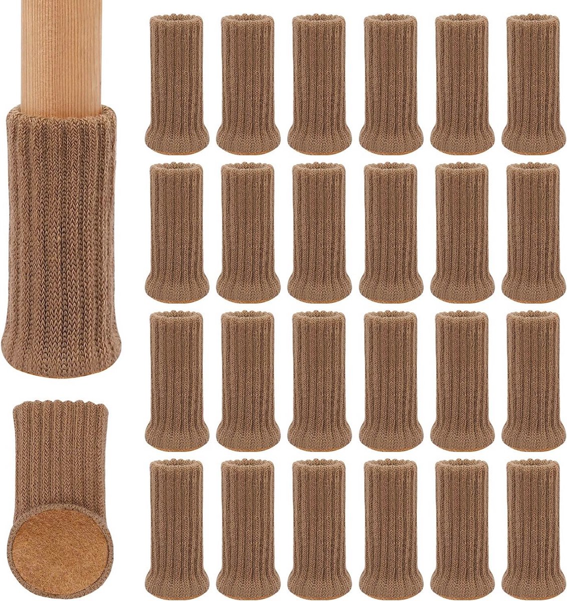 24 Stuks Meubelbeen Sokken – Hoge Elastische Vloerbeschermers Antislip voor Meubels