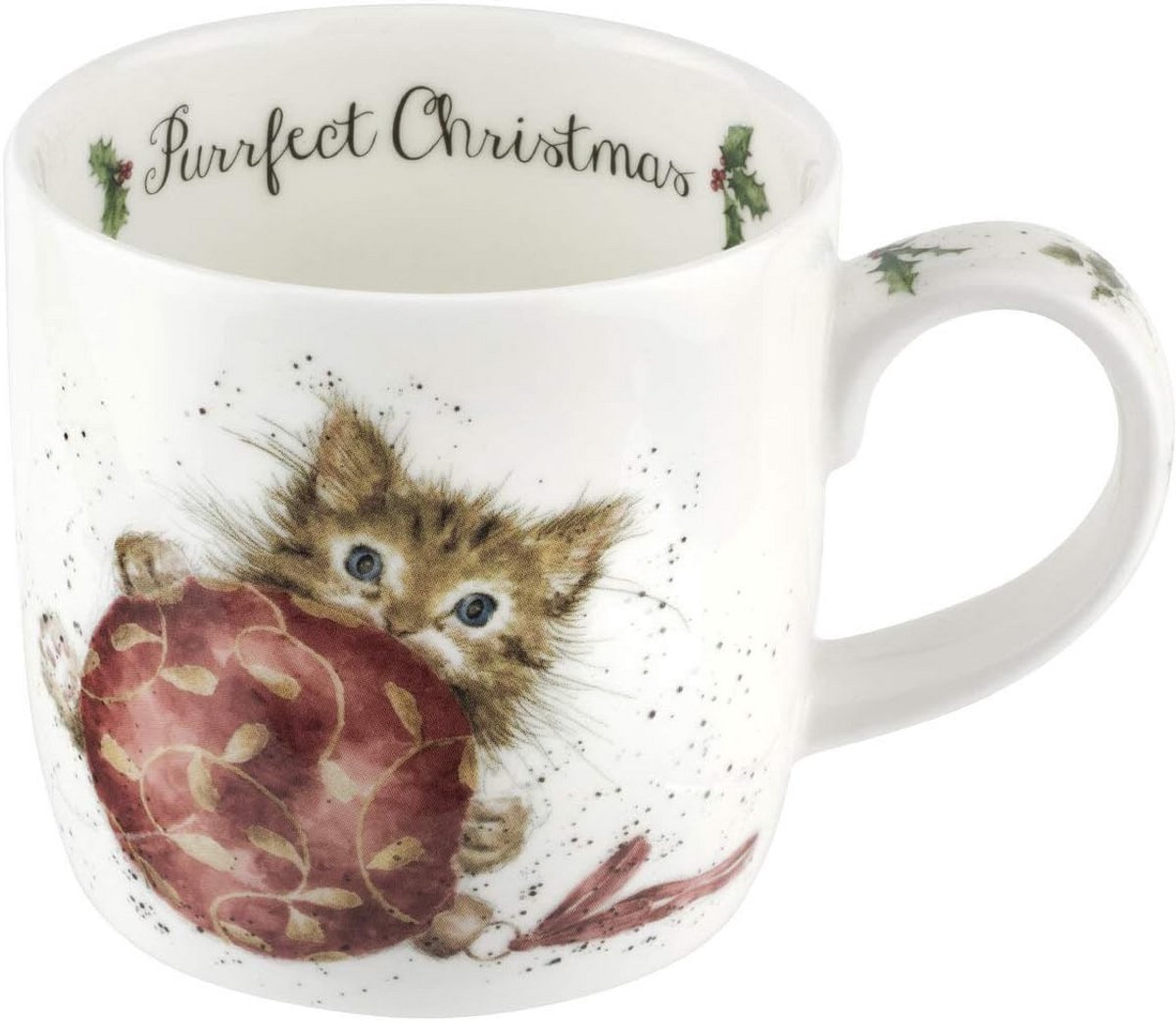 Kerstmok Porselein met Schattige Kitten Print - Cadeau Geschikt voor Vaatwasser en Magnetron