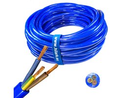 Flexibele Installatiekabel H07BQ-F 3x2.5mm lange lengte Blauw
