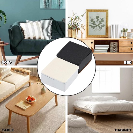 4x Zelfklevende Meubelverhogers 3 cm - Sterk Koolstofstaal - Geluidsarm - Voor Bed, Bank en Bureau — afbeelding 2