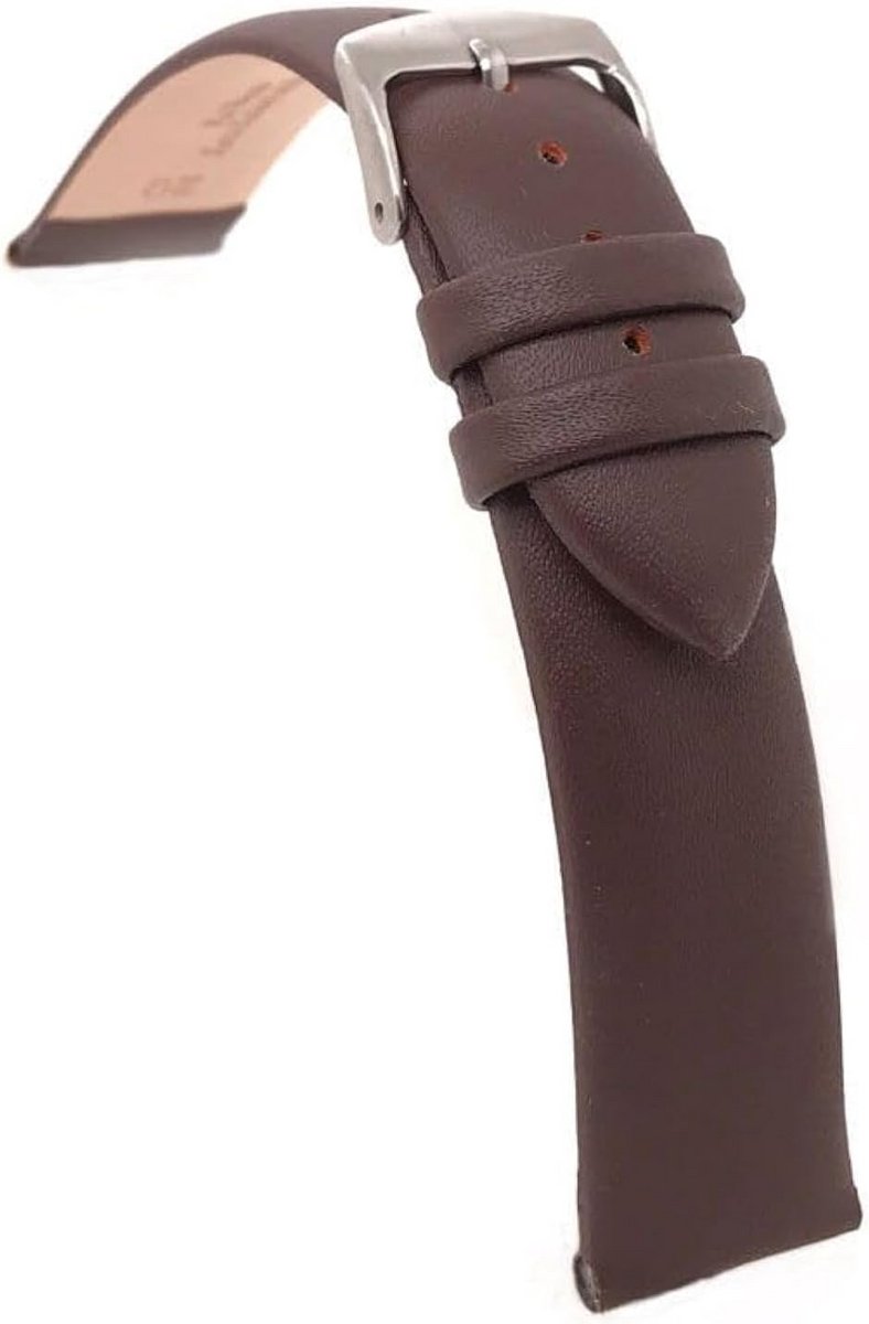 Gladde Naadloze Horlogeband van Rundleer - Diverse Breedtes (12mm t-m 22mm)