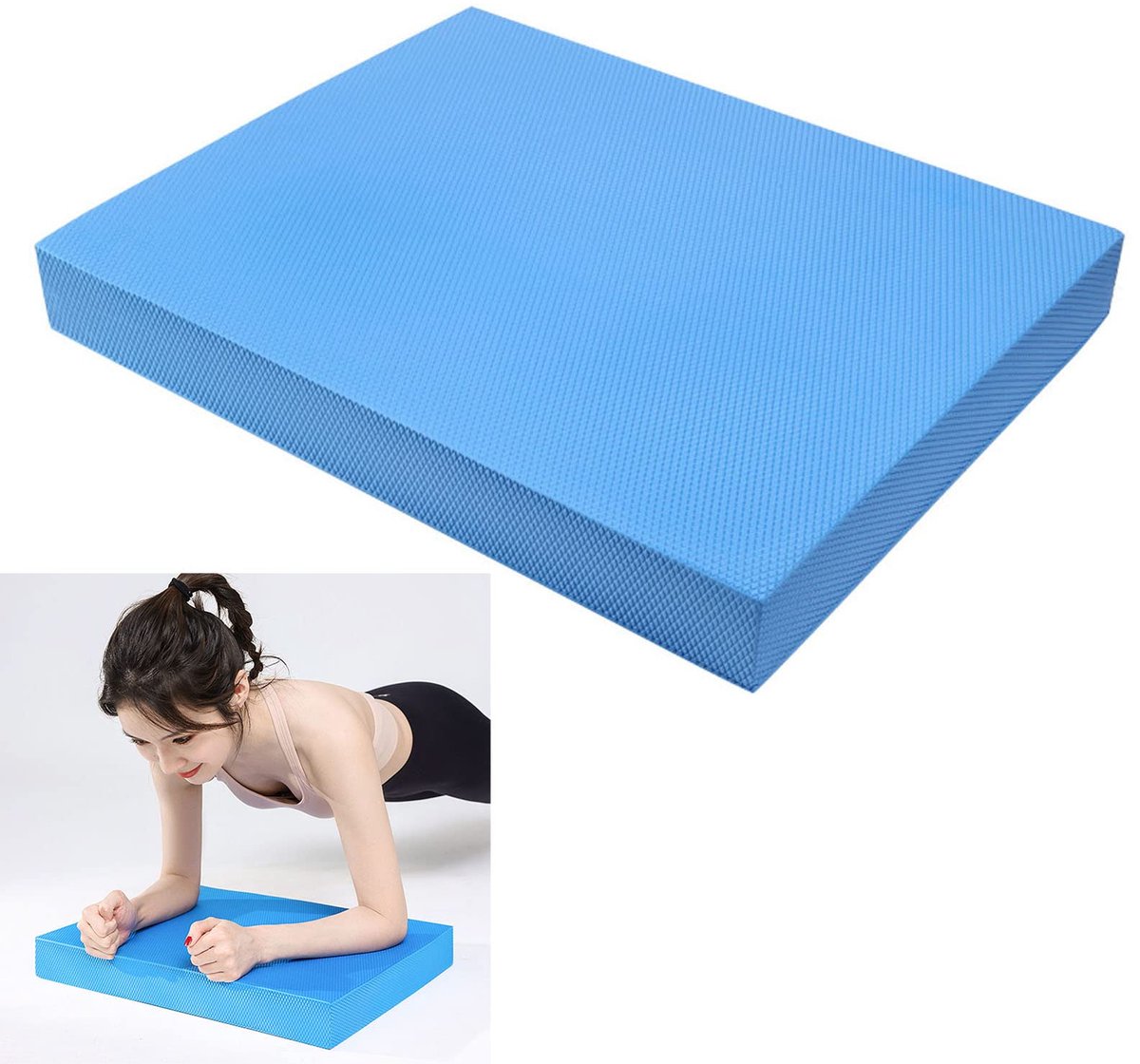 Unyqoos® Azure blue fitness mat for yoga and balance with non-slip and
