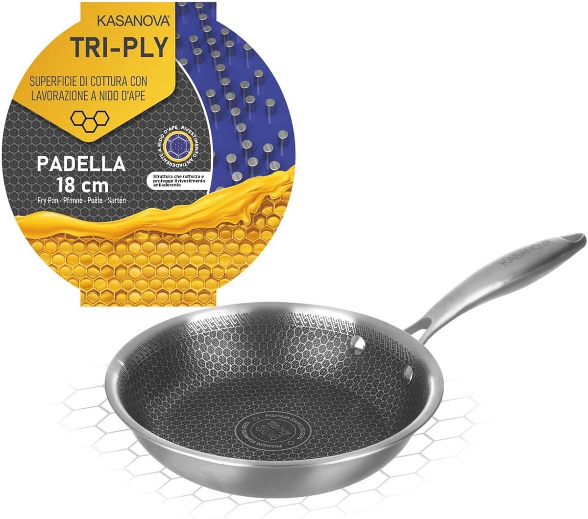 Pan 18 cm met 3 lagen Tri-ply - Perfect voor elke kookplaat