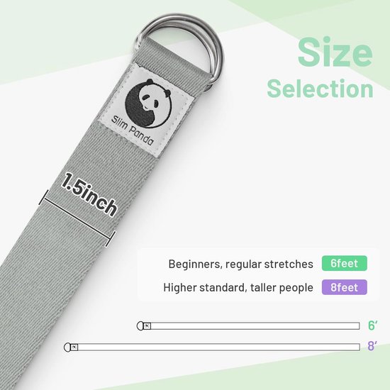Katoenen Yogariem voor Yoga en Fitness - Praktische Accessoire voor Beginners en Gevorderden - Diverse Kleuren, Lengte 180/250 cm — afbeelding 3