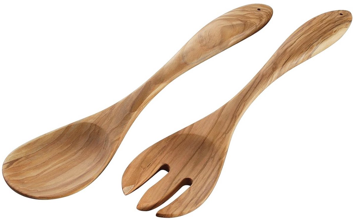 Saladebestek van Olijfhout 30 cm - Duurzaam Keukengerei