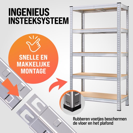 Rack de stockage en métal jusqu'à 875 kg, 180x90x40cm, lot de 2