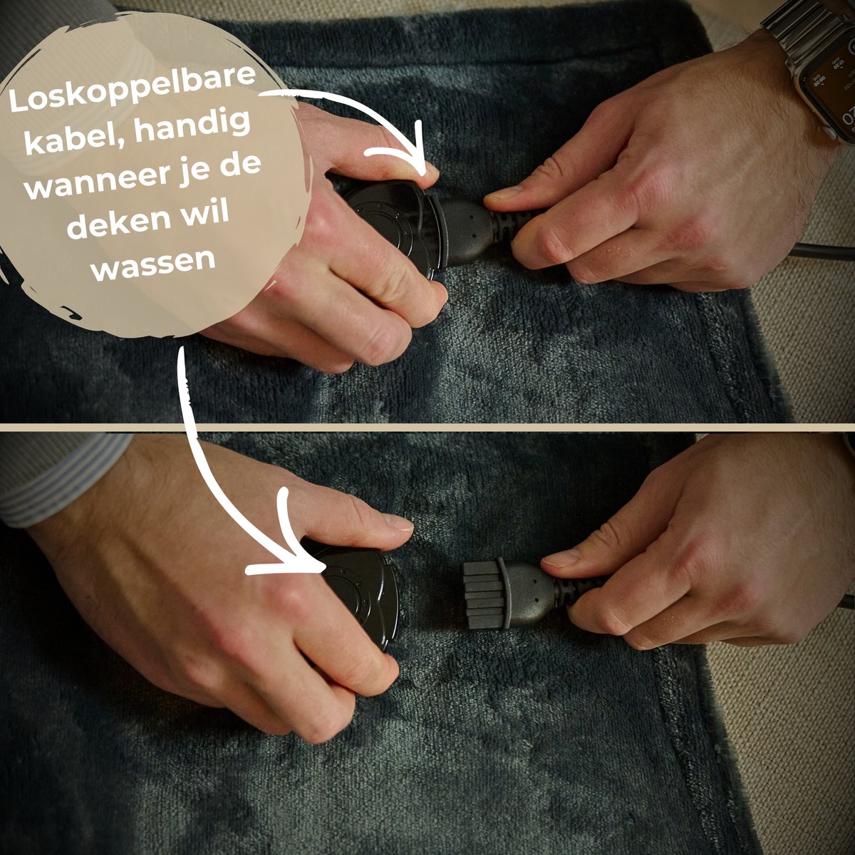 Luvego Elektrische Deken 1 Persoons Bovendeken & Warmtedeken - 160x120CM - TÜV GS - Omslagdeken & Knuffeldeken - 3 Warmtestanden - 120W - Verwarmingsdeken Fleece Plaid - Blauw – foto 7