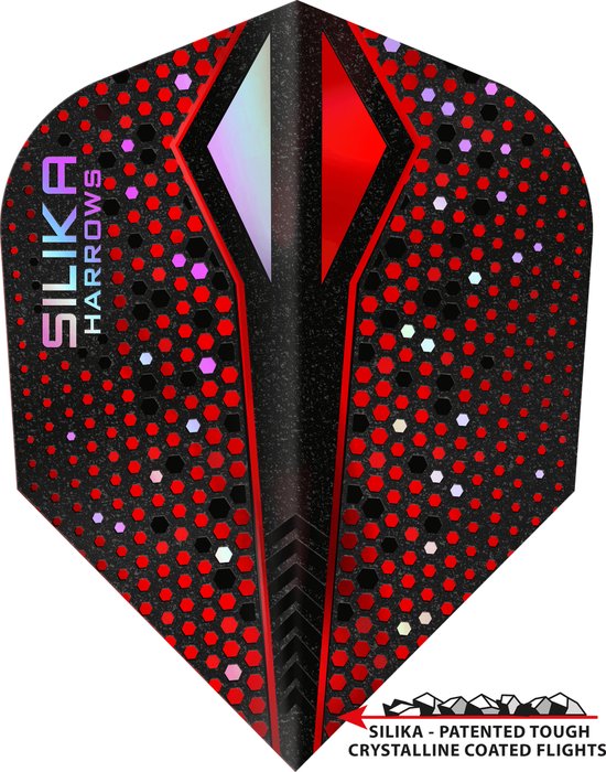 Harrows Silika X Color Shift Red NO6 Tough Crystalline Coated - Dart Flights van Harrows — afbeelding 2