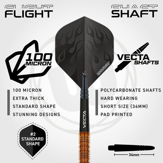 Winmau Team 360 Ben Townley 90% - Dartpijlen van Winmau — afbeelding 2