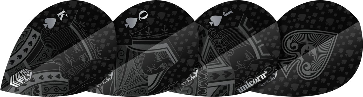 Unicorn Ultrafly Royal Flush Black XTRA - Dart Flights