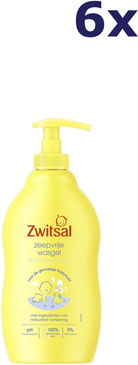 Zwitsal - Zeepvrije Wascreme - 6 x 400ml - Voordeelverpakking
