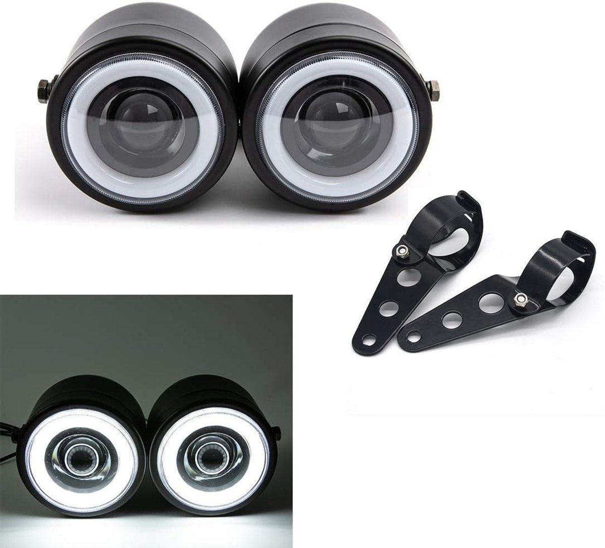 LED Dubbele Koplamp voor Cafe Racer - Chopper - Custom Bobber Motorrijders