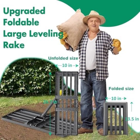 Professionele gazonnivelleerhark met verstelbare steel - Egaliseer grond en mulch eenvoudig — afbeelding 5