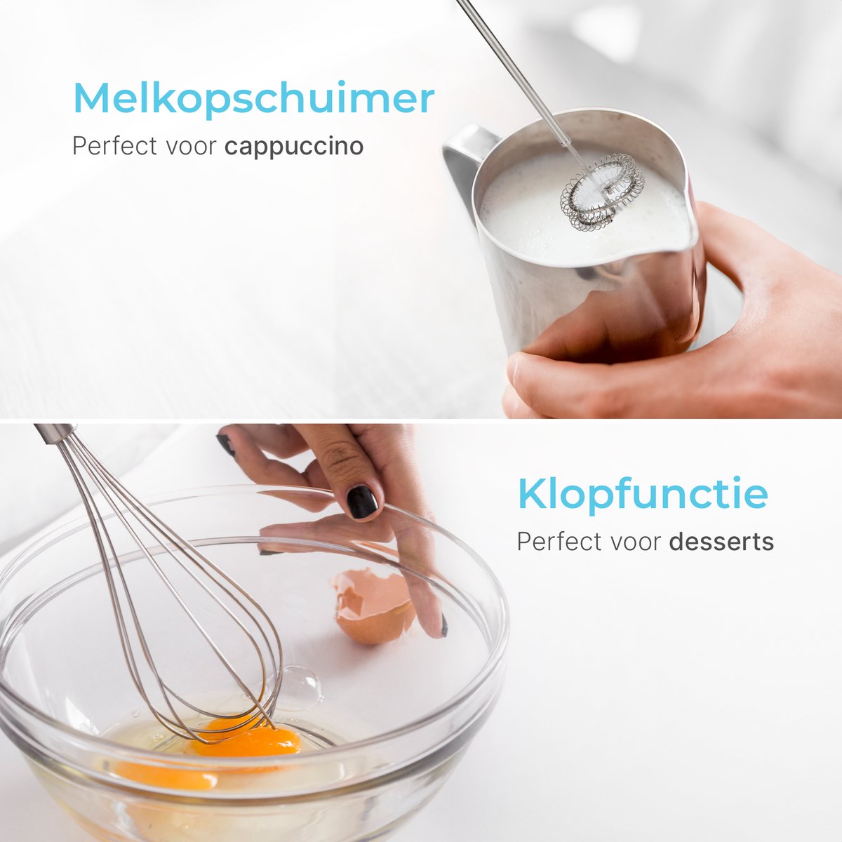 Goodforce 7 delige Staafmixer set – Inclusief Hakmolen, garde, melkopschuimer, klopper & Maatbeker – krachtig & vaatwasserbestendig – 12 snelheden + turbofunctie – 1000W – PFAS-vrij – foto 6