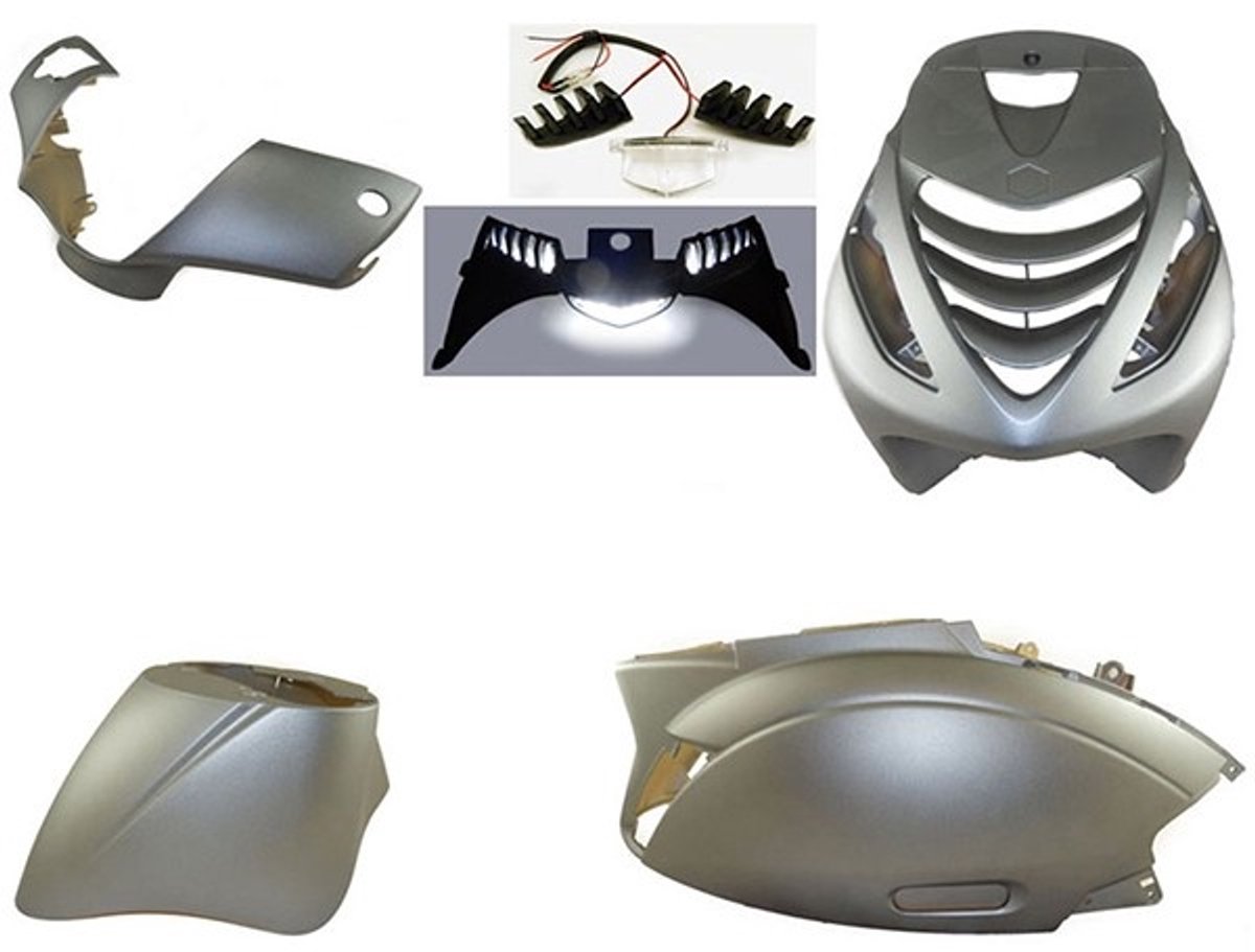 Kappenset Piaggio Zip SP mat grijs Power 1 6 delig