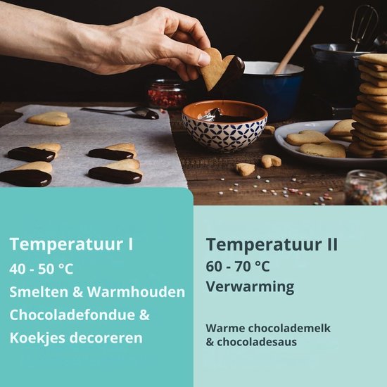 Fondueset - Chocolade Fondue - Fonduepan - 230V - 500ML - Zwart — afbeelding 4
