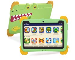 C Idea KinderTablet 10 Inch - KinderTablet - Groen - Android 15.0 - 64GB - 4GB RAM - 10000 mAh Batterij - Quad Core Processor - Met Smart Watch - Met Touchscreen Pen - Met Leuke Accessoires