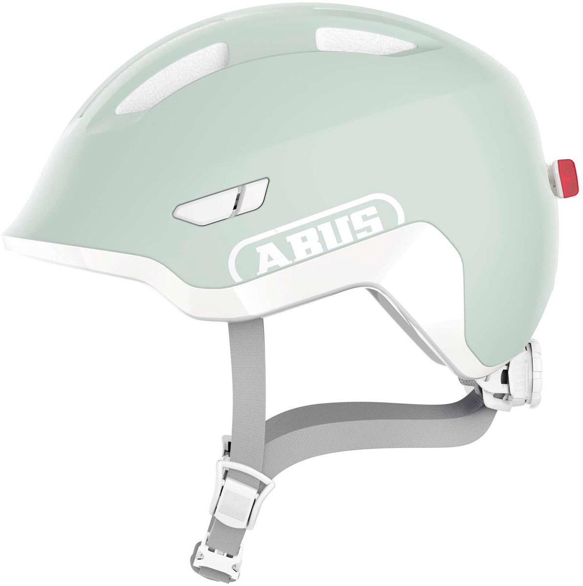 Fietshelm ABUS SMILEY 3.0 ACE LED pure mint M - 50-55 cm - lichtgroen - Geschikt voor gebruik op kinderfietsen - 250 g
