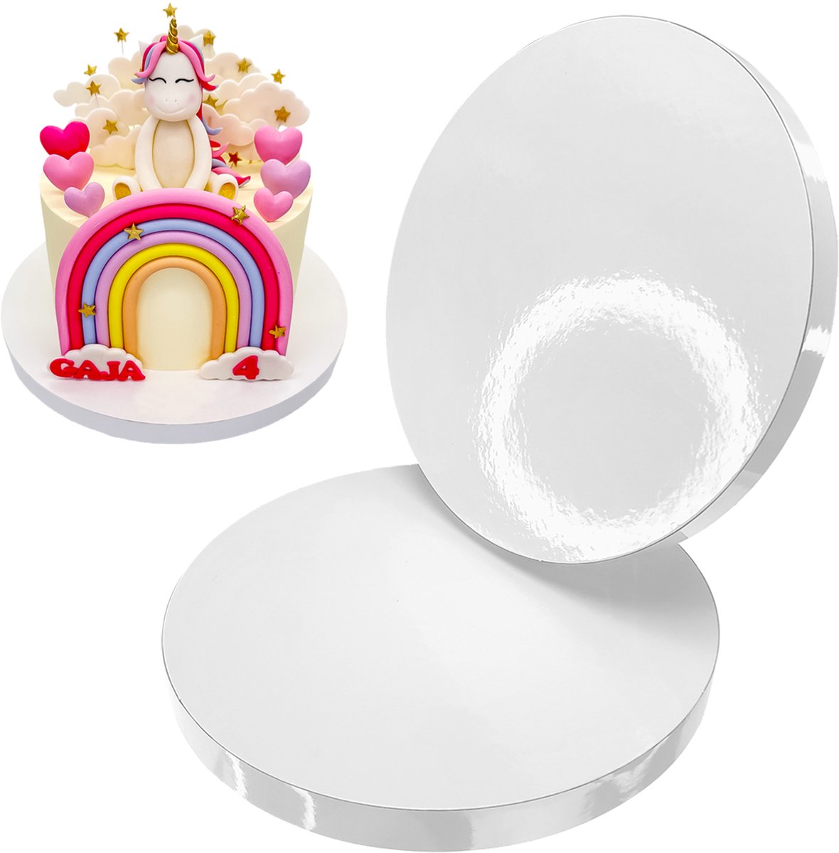 Brand4Cake Premium – Cake Drum 25 cm – Wit – 2 cm Dik – Versterkte Rand