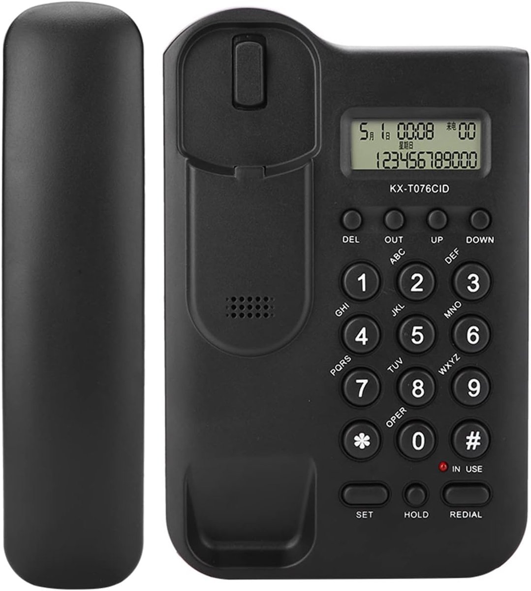 Wired Desktop Wall Phone - Landline Telefoon - Communicatie & Milieu (Zwart)