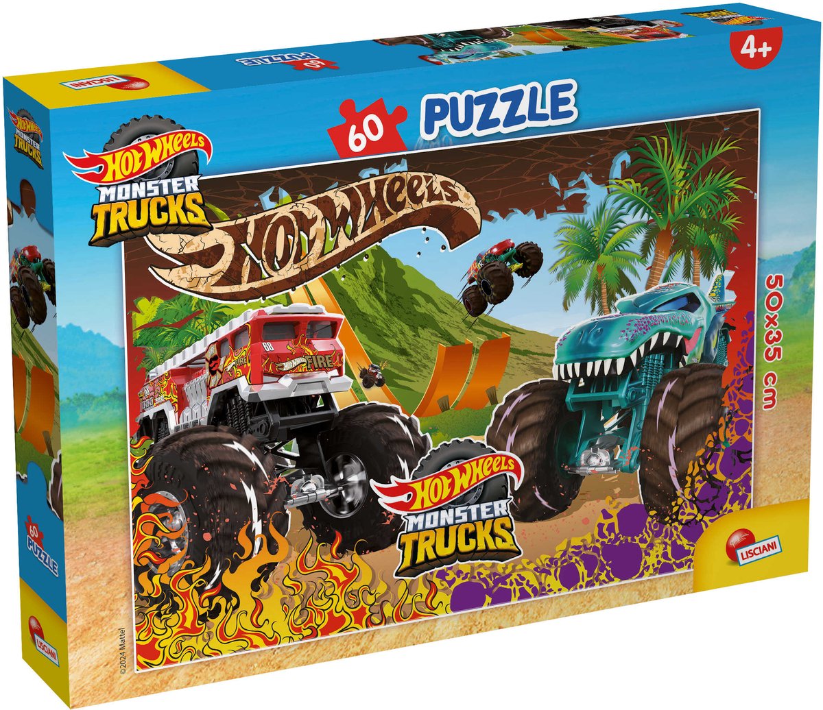 Lisciani - Hot Wheels - puzzel Plus - 60 stukjes